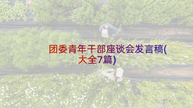 团委青年干部座谈会发言稿(大全7篇)