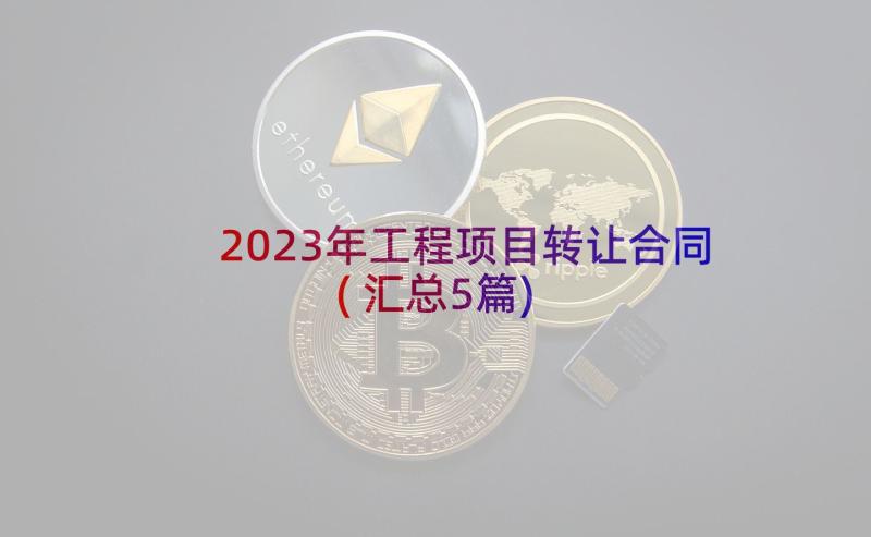 2023年工程项目转让合同(汇总5篇)