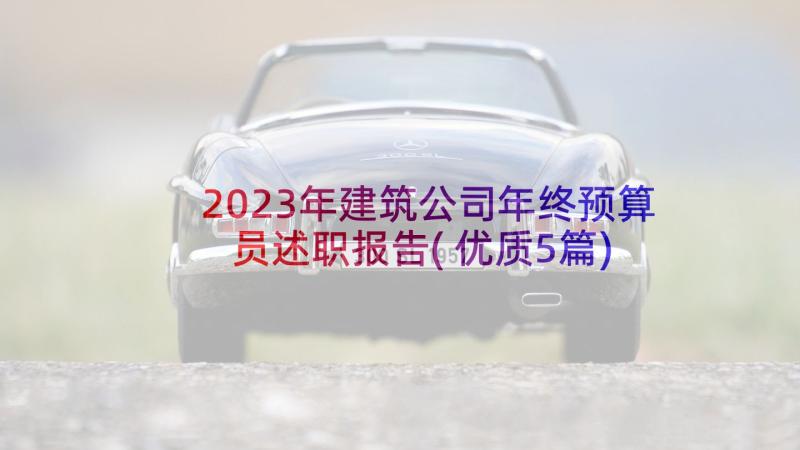 2023年建筑公司年终预算员述职报告(优质5篇)