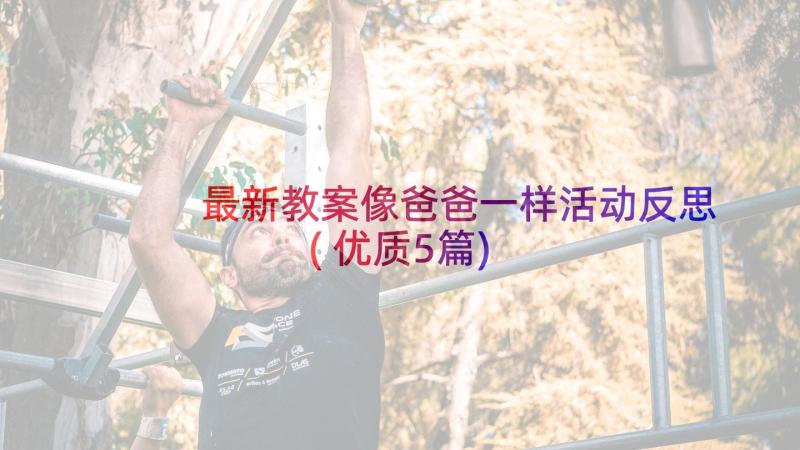 最新教案像爸爸一样活动反思(优质5篇)