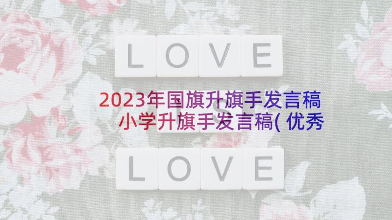 2023年国旗升旗手发言稿 小学升旗手发言稿(优秀6篇)