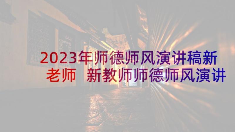 2023年师德师风演讲稿新老师 新教师师德师风演讲稿(实用5篇)