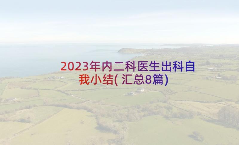 2023年内二科医生出科自我小结(汇总8篇)