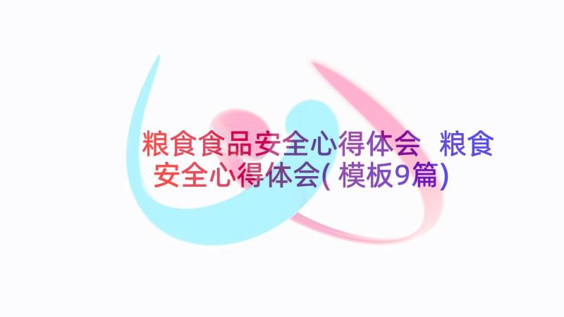 粮食食品安全心得体会 粮食安全心得体会(模板9篇)