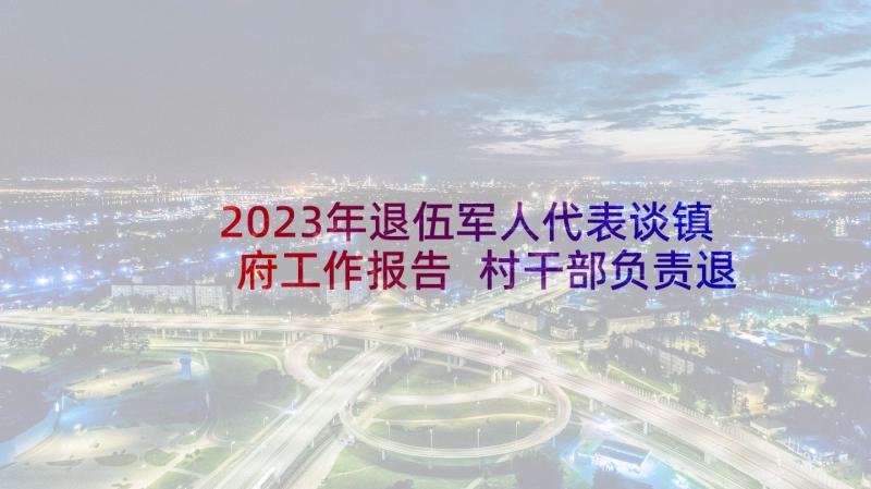 2023年退伍军人代表谈镇府工作报告 村干部负责退伍军人管理述职报告(大全5篇)