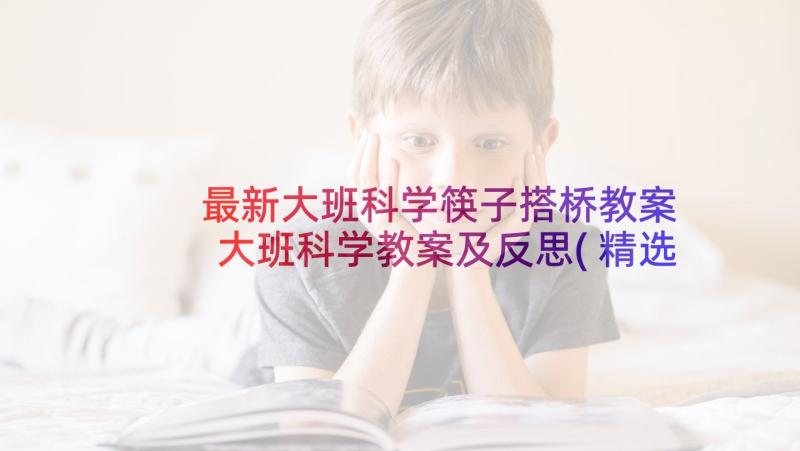 最新大班科学筷子搭桥教案 大班科学教案及反思(精选10篇)