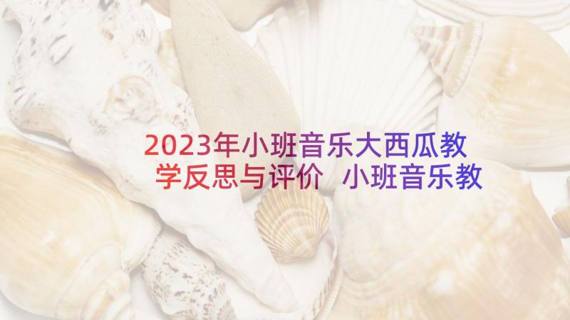 2023年小班音乐大西瓜教学反思与评价 小班音乐教学反思(通用8篇)