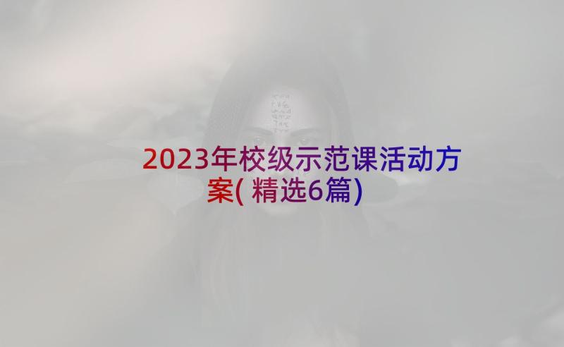 2023年校级示范课活动方案(精选6篇)