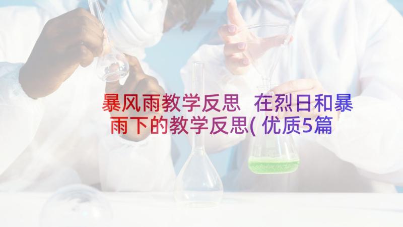 暴风雨教学反思 在烈日和暴雨下的教学反思(优质5篇)