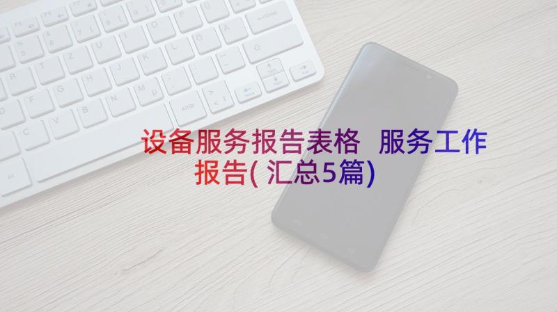 设备服务报告表格 服务工作报告(汇总5篇)