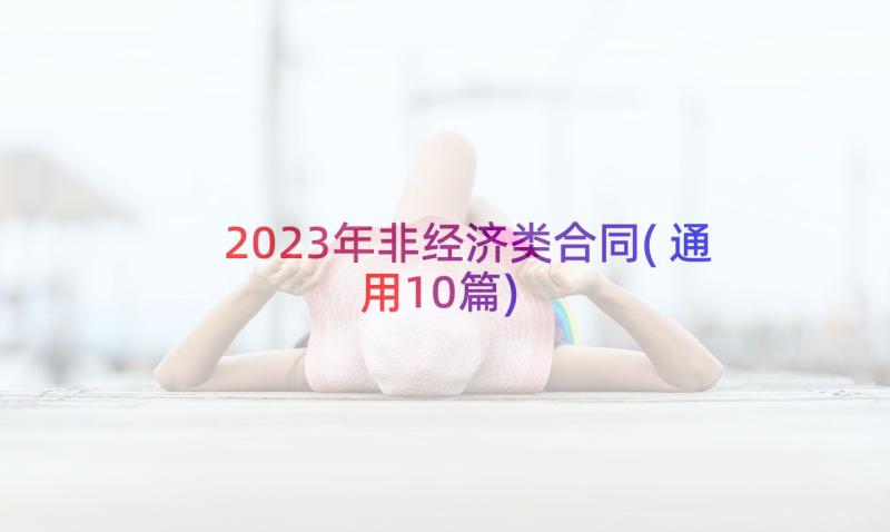 2023年非经济类合同(通用10篇)