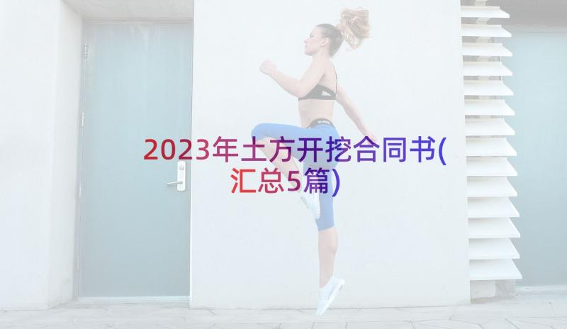 2023年土方开挖合同书(汇总5篇)