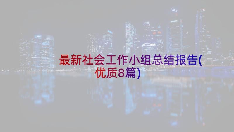 最新社会工作小组总结报告(优质8篇)