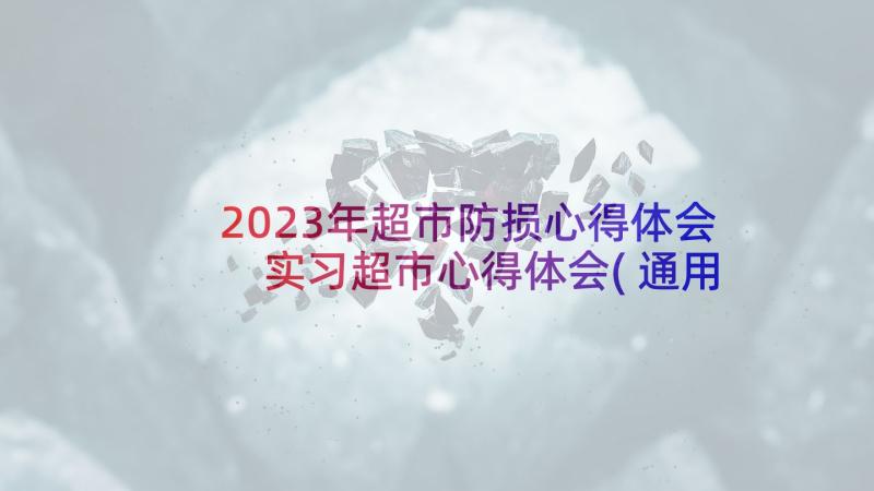 2023年超市防损心得体会 实习超市心得体会(通用6篇)