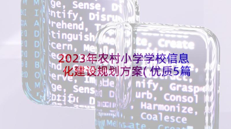 2023年农村小学学校信息化建设规划方案(优质5篇)