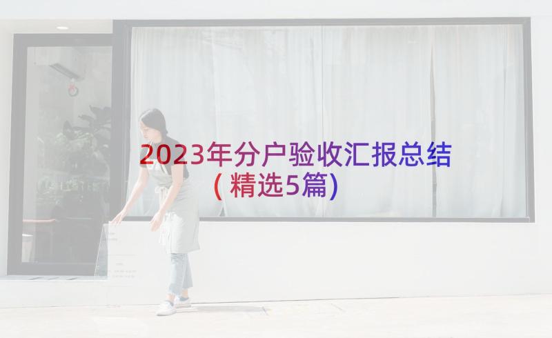 2023年分户验收汇报总结(精选5篇)