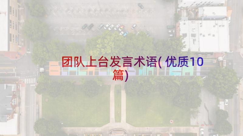 团队上台发言术语(优质10篇)