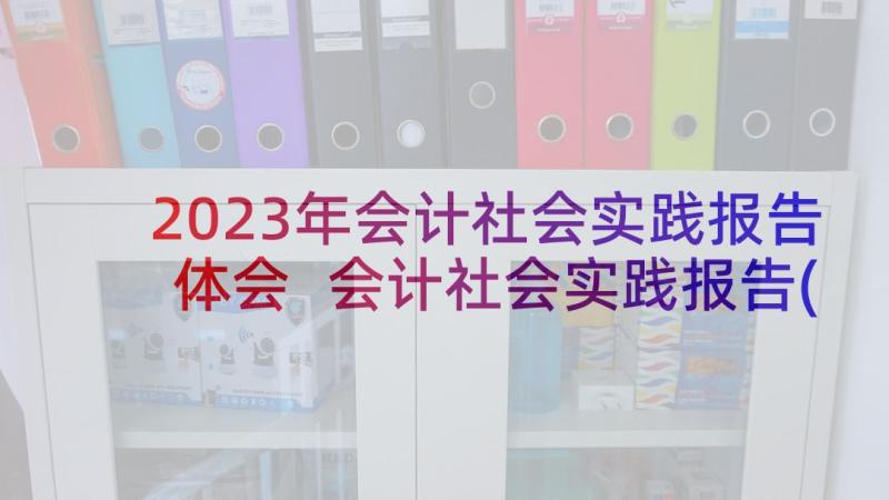 2023年会计社会实践报告体会 会计社会实践报告(通用10篇)