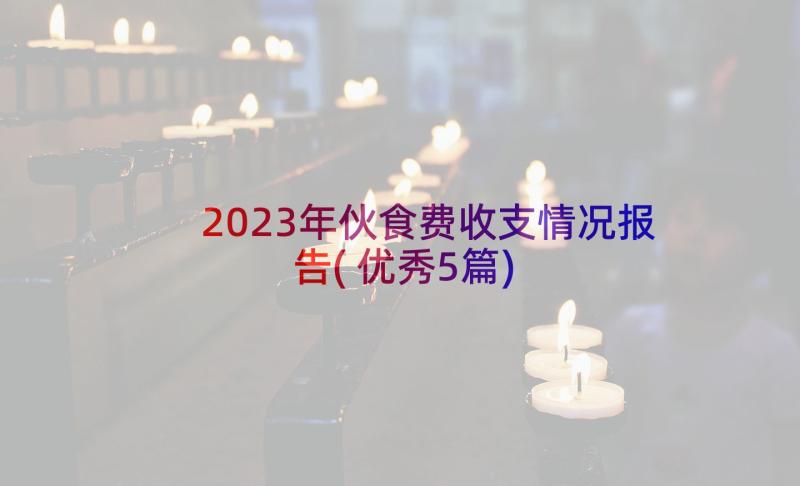 2023年伙食费收支情况报告(优秀5篇)