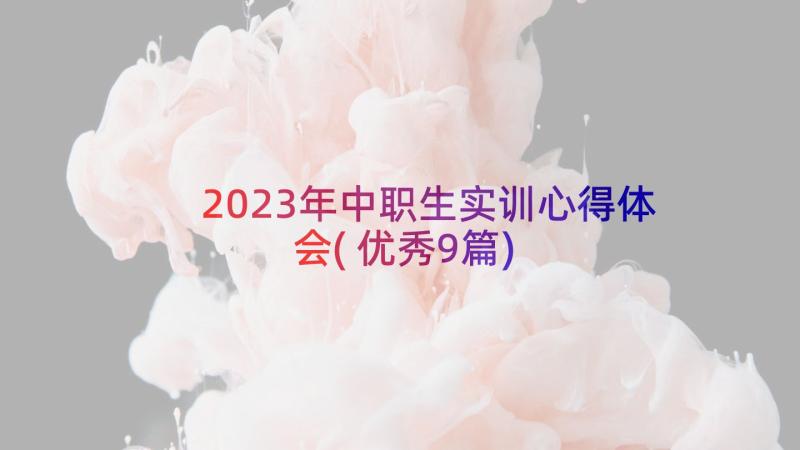 2023年中职生实训心得体会(优秀9篇)