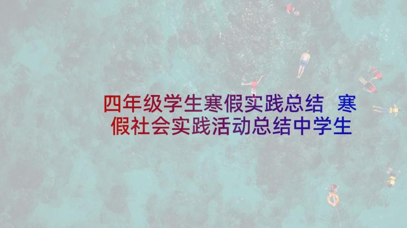 四年级学生寒假实践总结 寒假社会实践活动总结中学生(模板6篇)