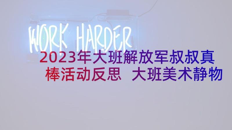 2023年大班解放军叔叔真棒活动反思 大班美术静物教案反思(大全6篇)