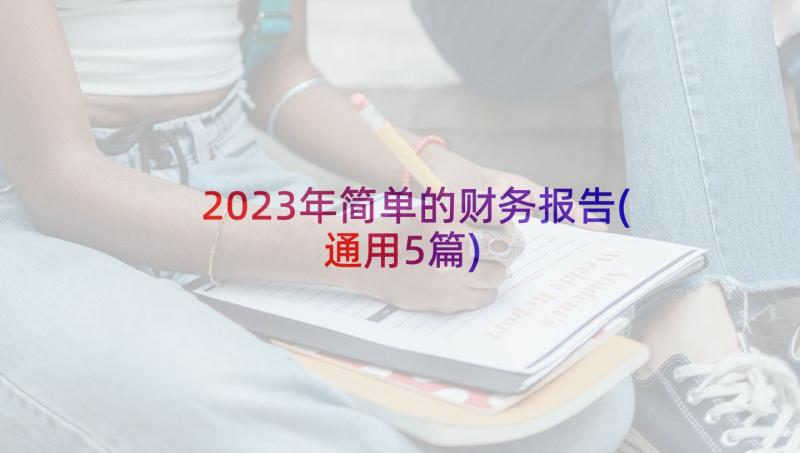 2023年简单的财务报告(通用5篇)