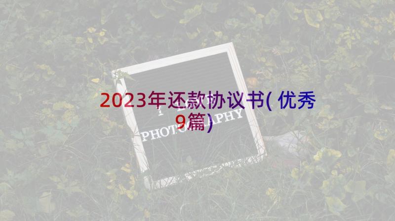 2023年还款协议书(优秀9篇)