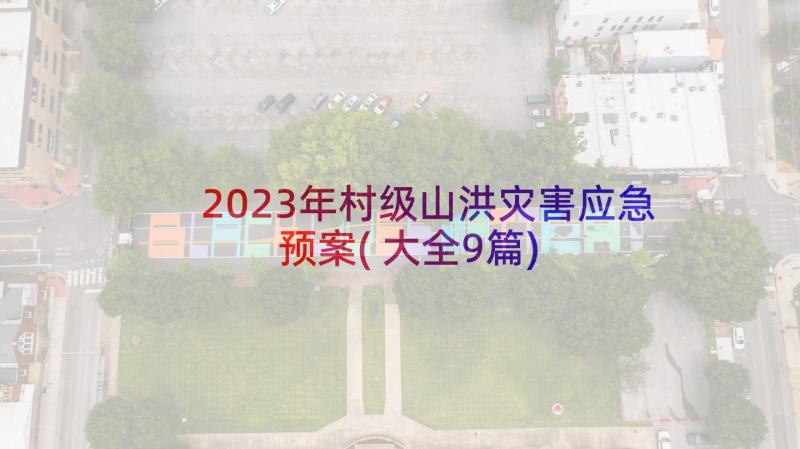 2023年村级山洪灾害应急预案(大全9篇)