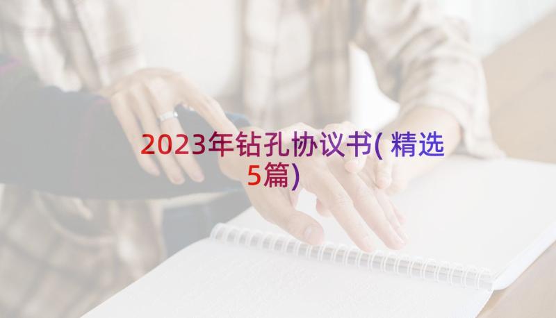 2023年钻孔协议书(精选5篇)