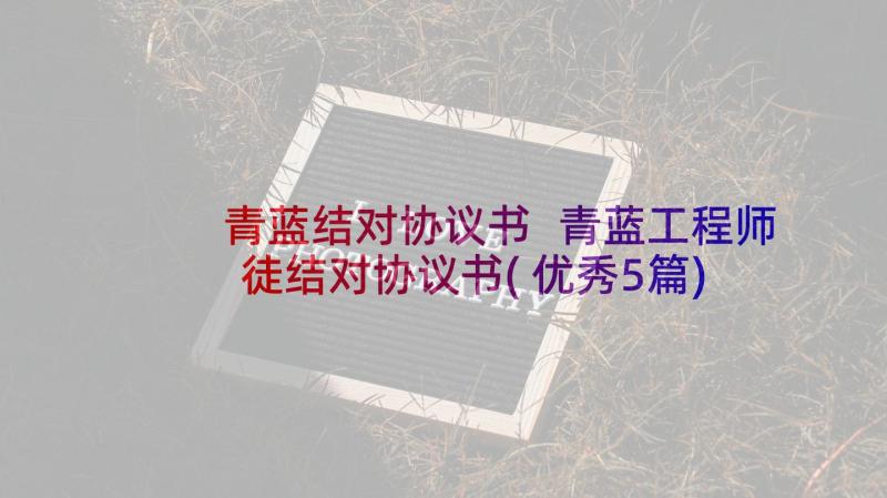 青蓝结对协议书 青蓝工程师徒结对协议书(优秀5篇)