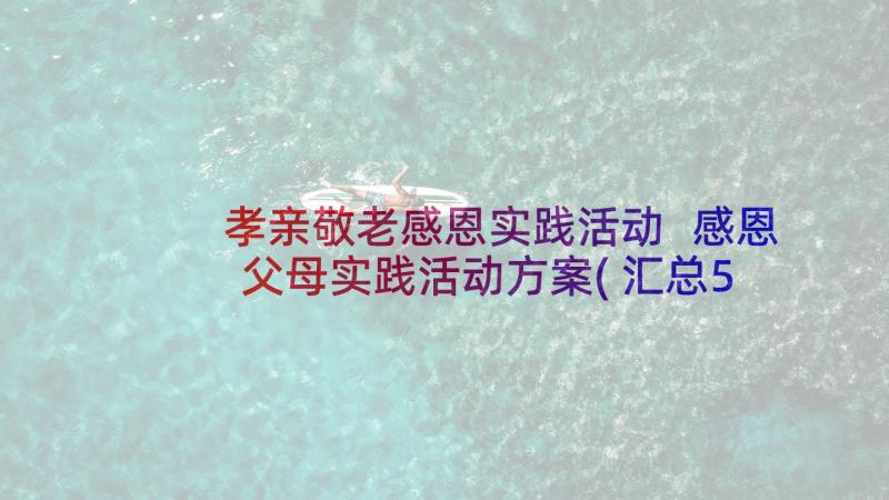 孝亲敬老感恩实践活动 感恩父母实践活动方案(汇总5篇)