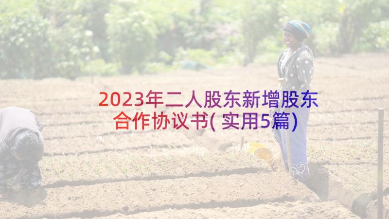 2023年二人股东新增股东合作协议书(实用5篇)