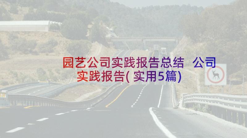 园艺公司实践报告总结 公司实践报告(实用5篇)