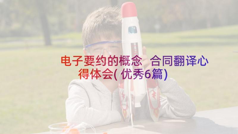 电子要约的概念 合同翻译心得体会(优秀6篇)