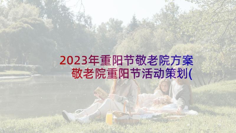 2023年重阳节敬老院方案 敬老院重阳节活动策划(模板8篇)