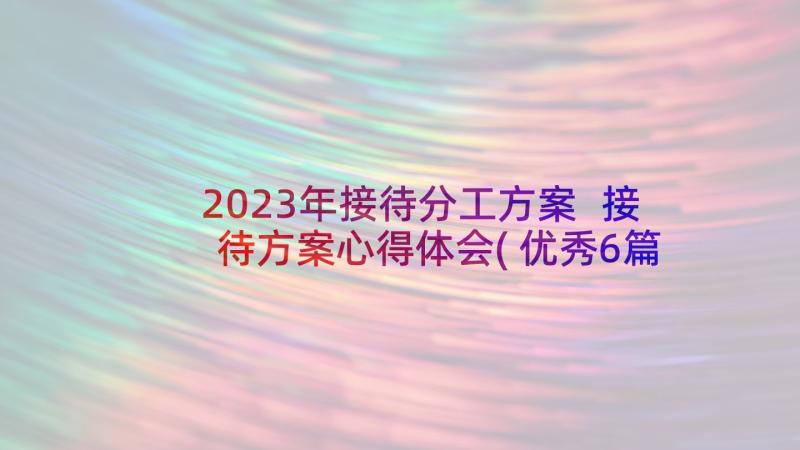 2023年接待分工方案 接待方案心得体会(优秀6篇)