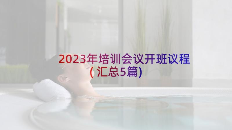 2023年培训会议开班议程(汇总5篇)