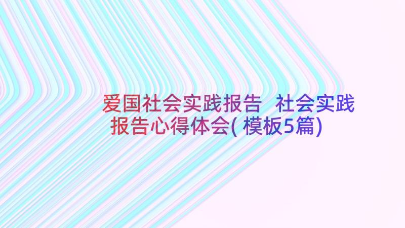 爱国社会实践报告 社会实践报告心得体会(模板5篇)