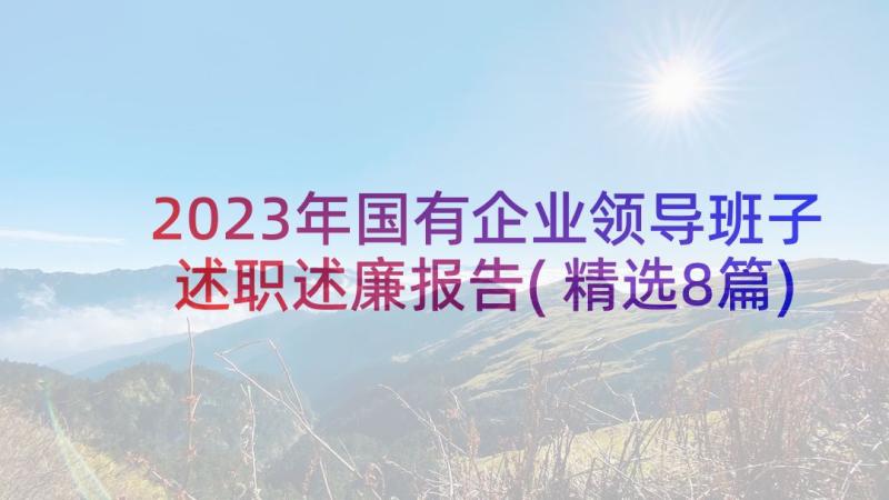 2023年国有企业领导班子述职述廉报告(精选8篇)