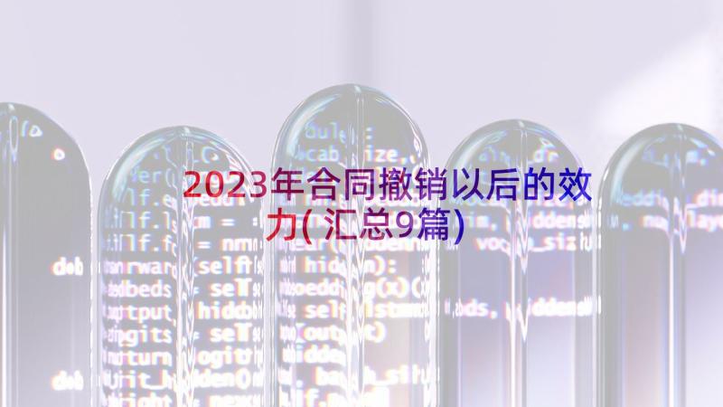 2023年合同撤销以后的效力(汇总9篇)