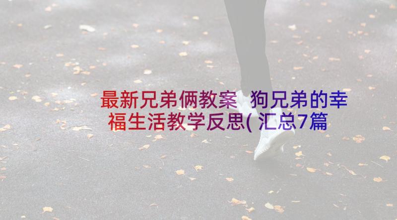 最新兄弟俩教案 狗兄弟的幸福生活教学反思(汇总7篇)