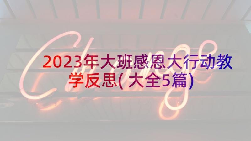 2023年大班感恩大行动教学反思(大全5篇)