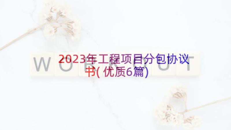 2023年工程项目分包协议书(优质6篇)