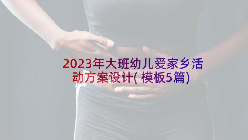 2023年大班幼儿爱家乡活动方案设计(模板5篇)