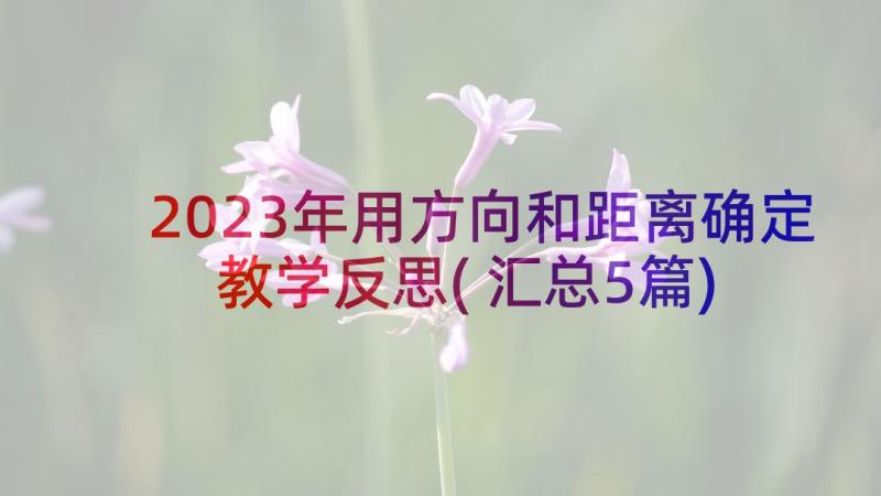 2023年用方向和距离确定教学反思(汇总5篇)