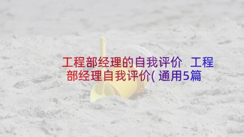 工程部经理的自我评价 工程部经理自我评价(通用5篇)