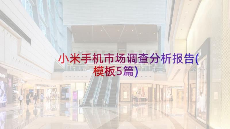 小米手机市场调查分析报告(模板5篇)