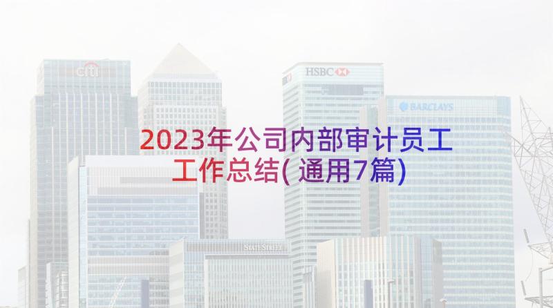 2023年公司内部审计员工工作总结(通用7篇)