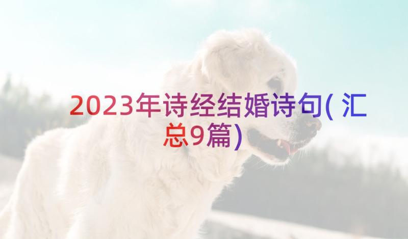 2023年诗经结婚诗句(汇总9篇)